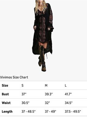 Vivimos Black Embroidered Midi Dress